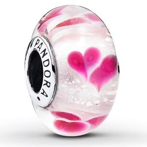 Pandora Glass Charm Wild Hearts Sterling Silver